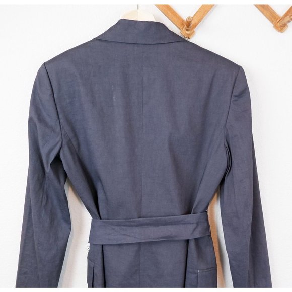 NEW Theory Womens Concord Eco Crunch Wash Linen Blend Belt Blazer, size 2 - Picture 9 of 16